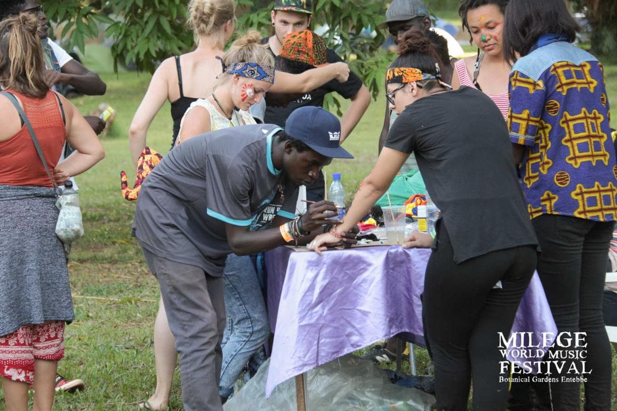 People at the Milégé festival